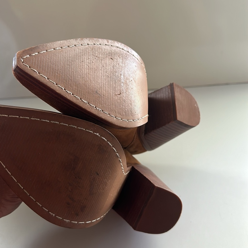 Marc Fisher Camel Colored Suede Pointy Toe Gadri … - image 8